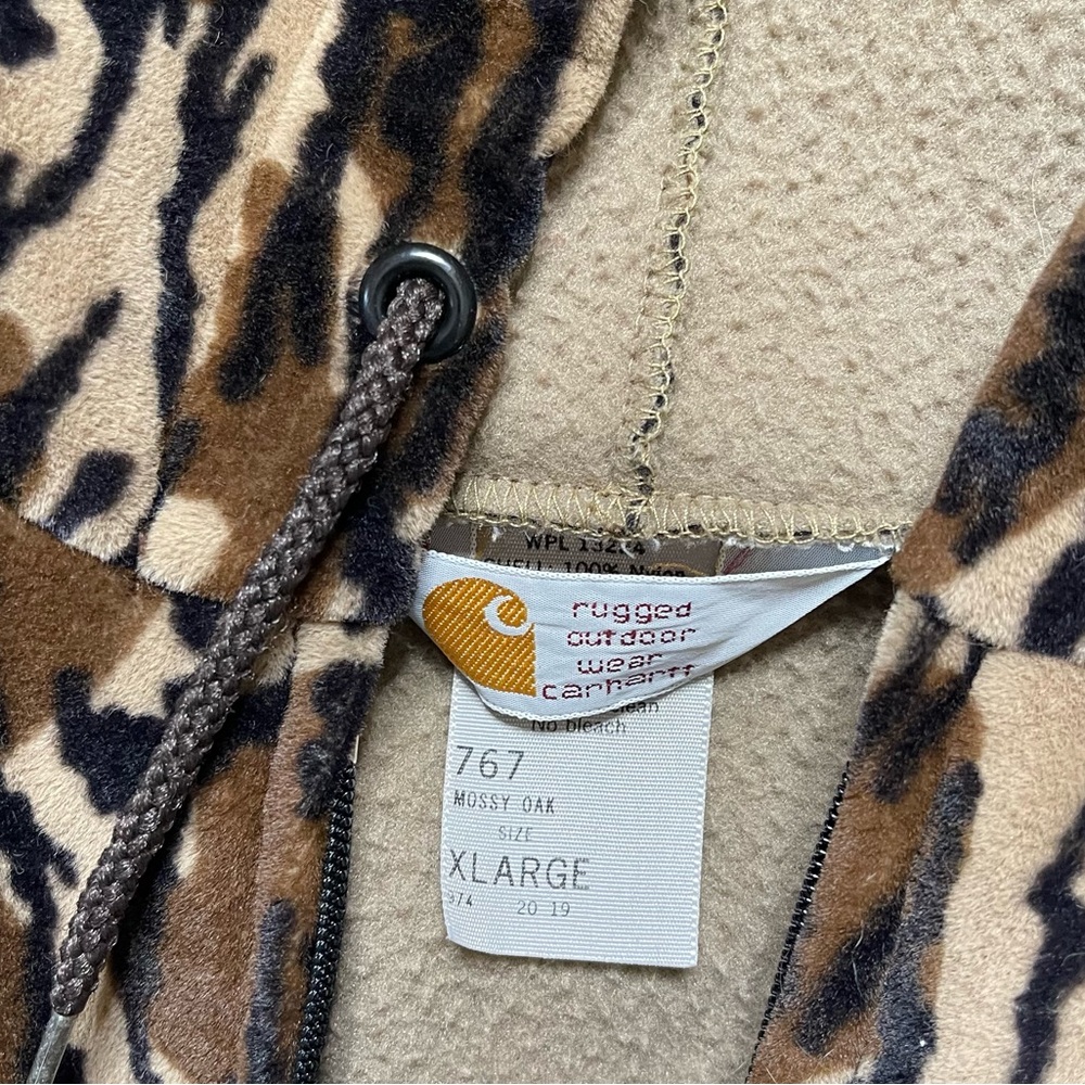 Vintage Carhartt Trebark 769 Camo Hoodie Mens XL Rare Velvet 80’s - Picture 4 of 6